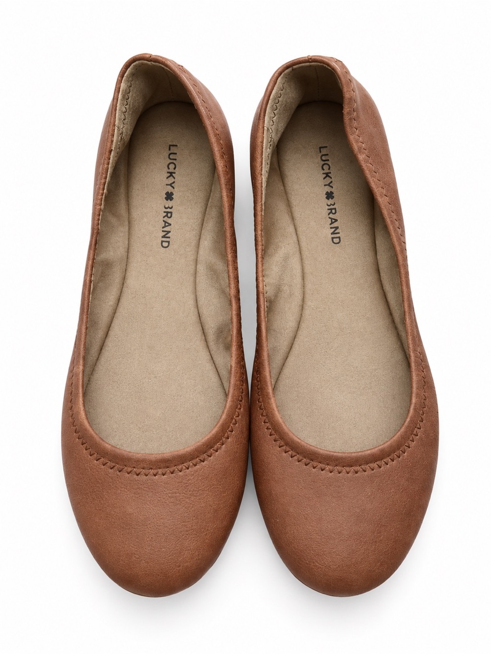 Lucky Brand Women's Bourbon Brown Emmie Ballet Leather Flats 9